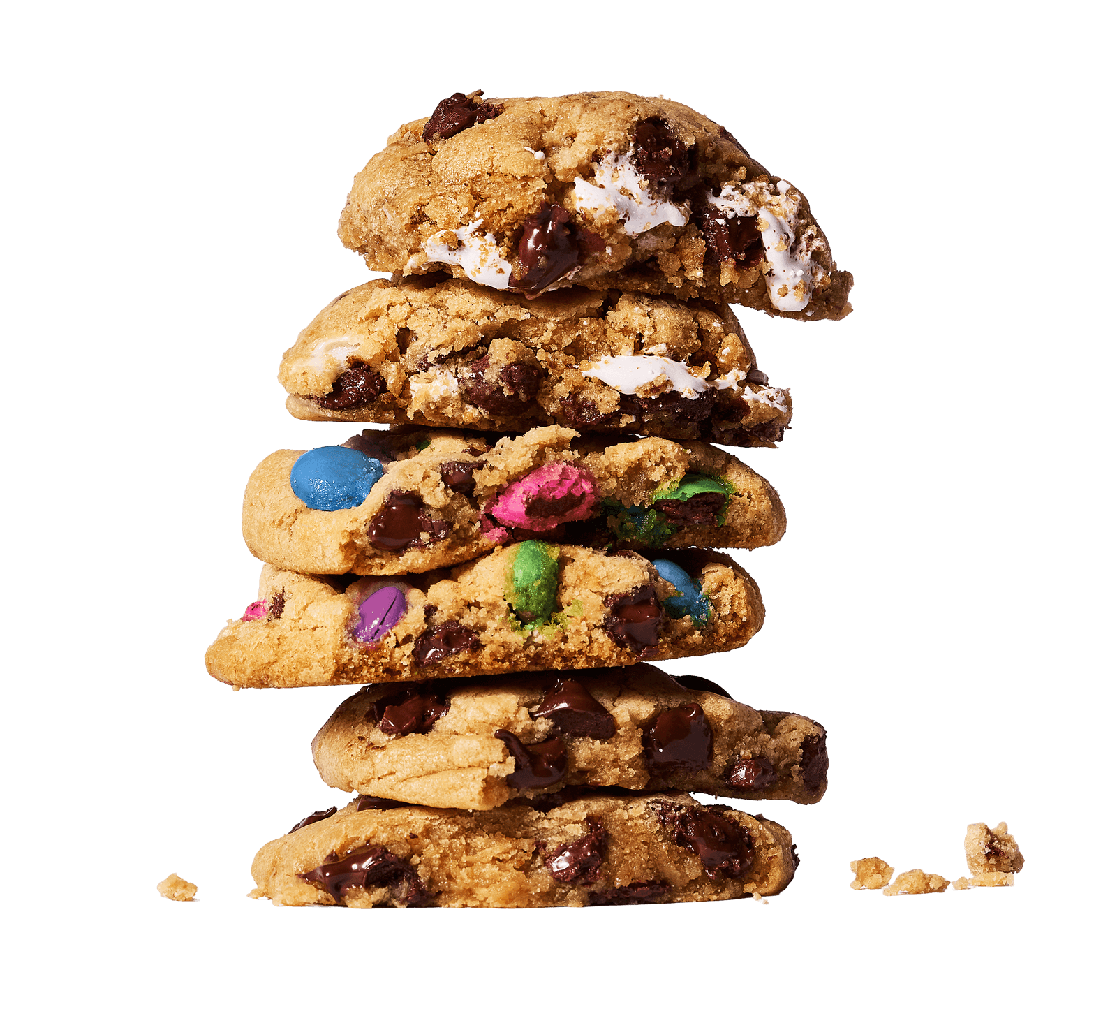 A towering stack of Made by Marge cookies